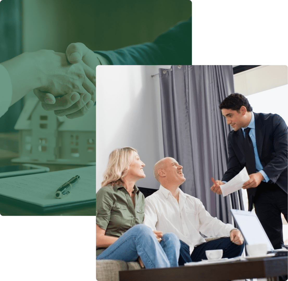 Real estate agent with clients