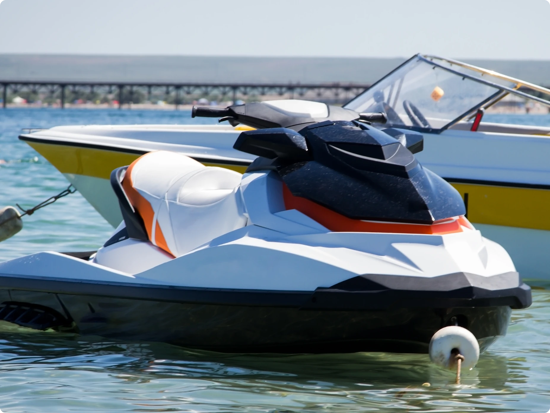 Personal watercraft on calm water