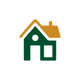 Green and orange home illustration