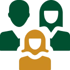 Minimalist illustration of three individuals